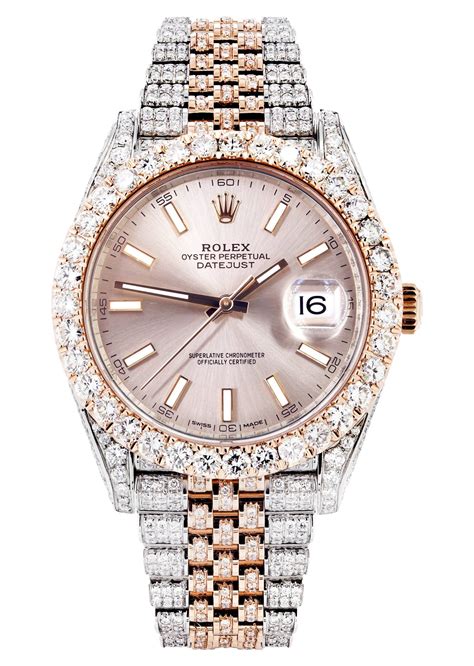 rolex datejust or rose diamant|rolex datejust full diamond price.